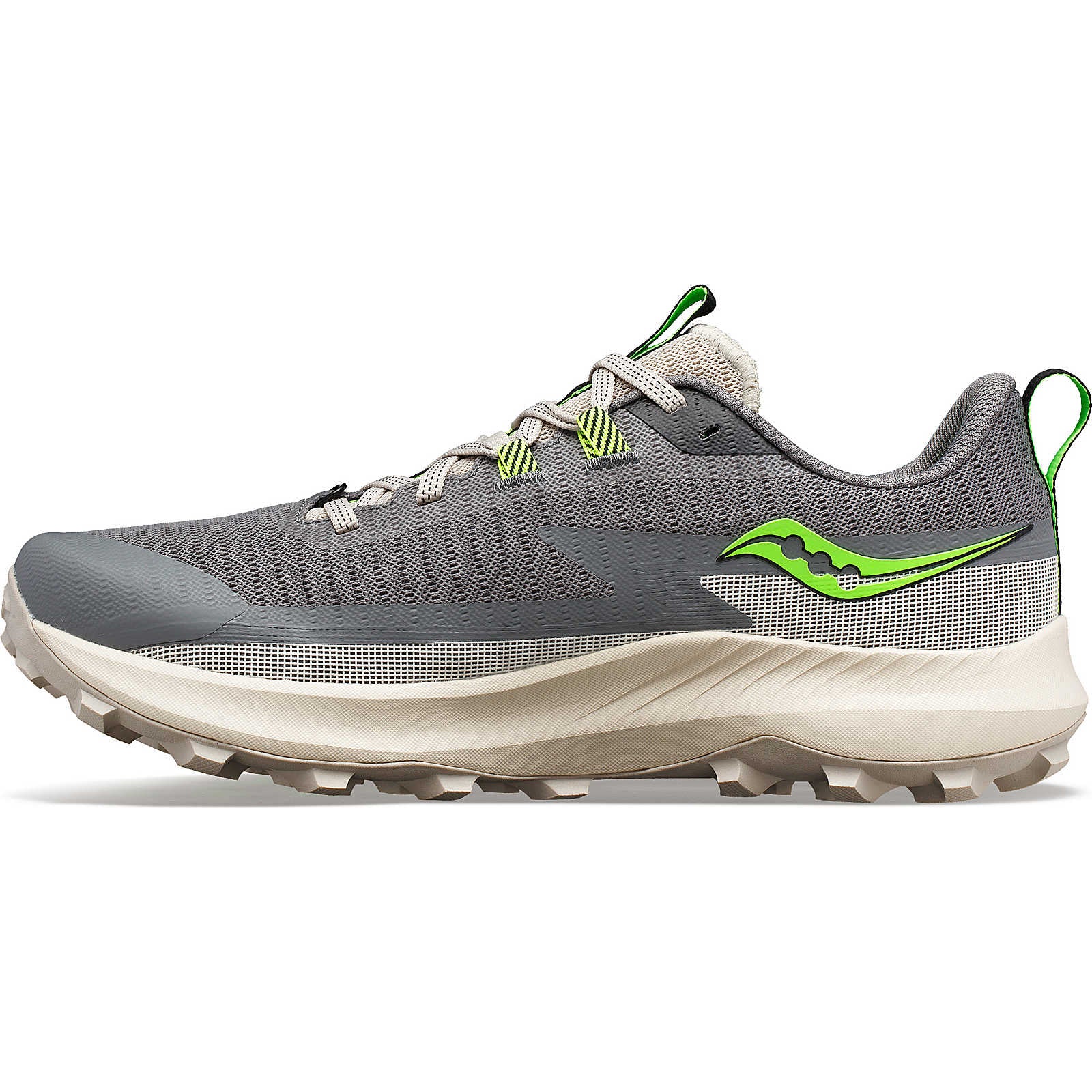 Saucony Women's Peregrine 13 Trail Running Shoes Gravel / Slime - Image 4