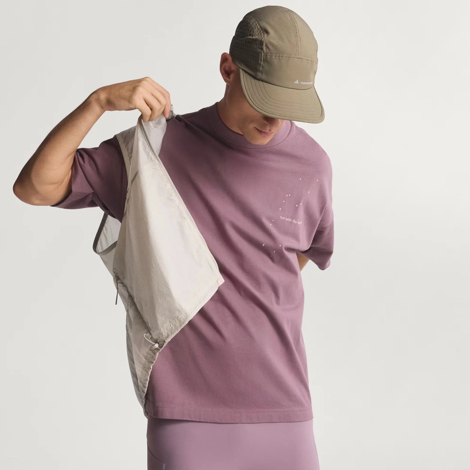 Unisex Adi365 H.Koumori Running Tee Shadow Fig - Image 3