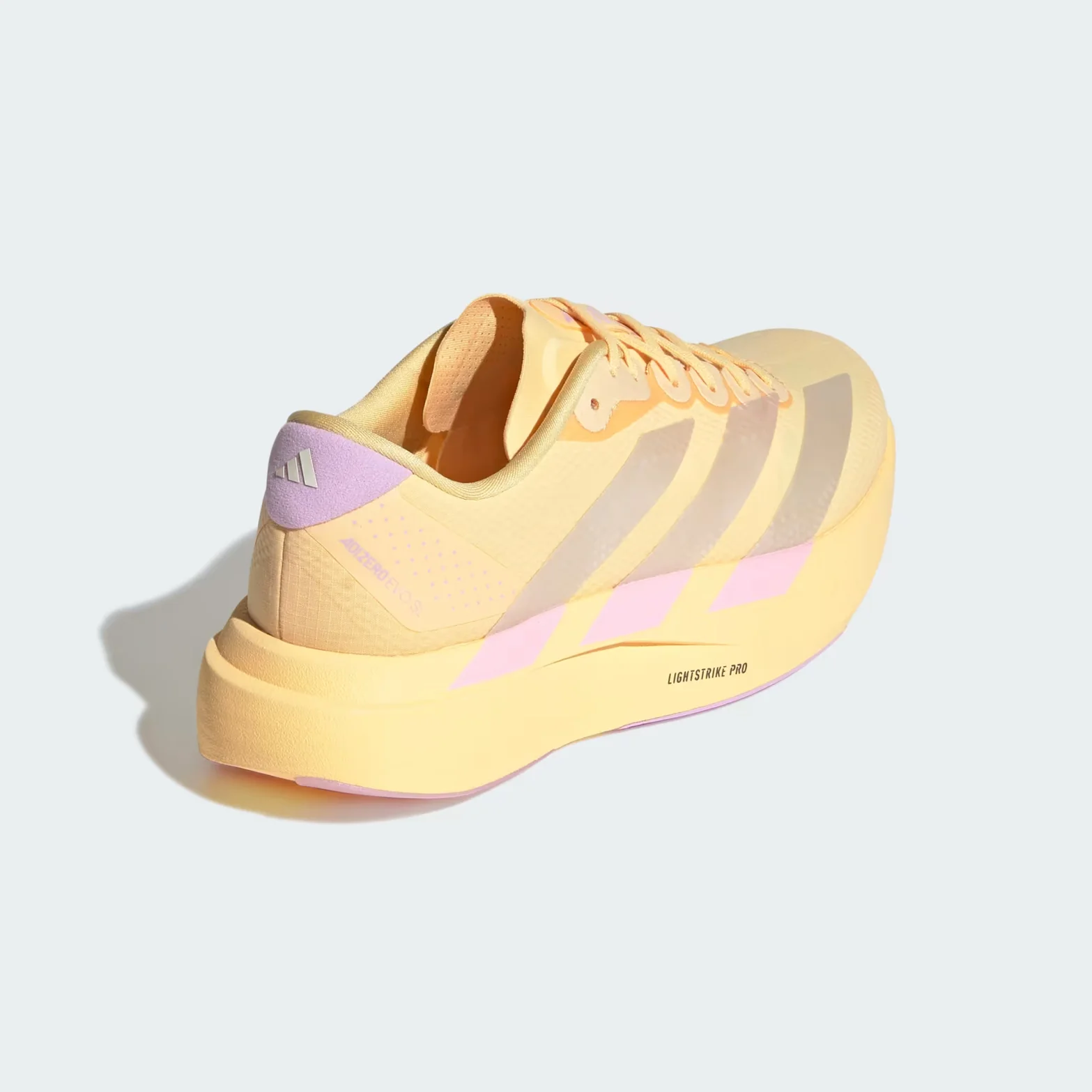 Women's Adizero EVO SL Woven Running Shoes Ice Tangerine / Ice Gold Metallic / Bliss Lilac - Image 5