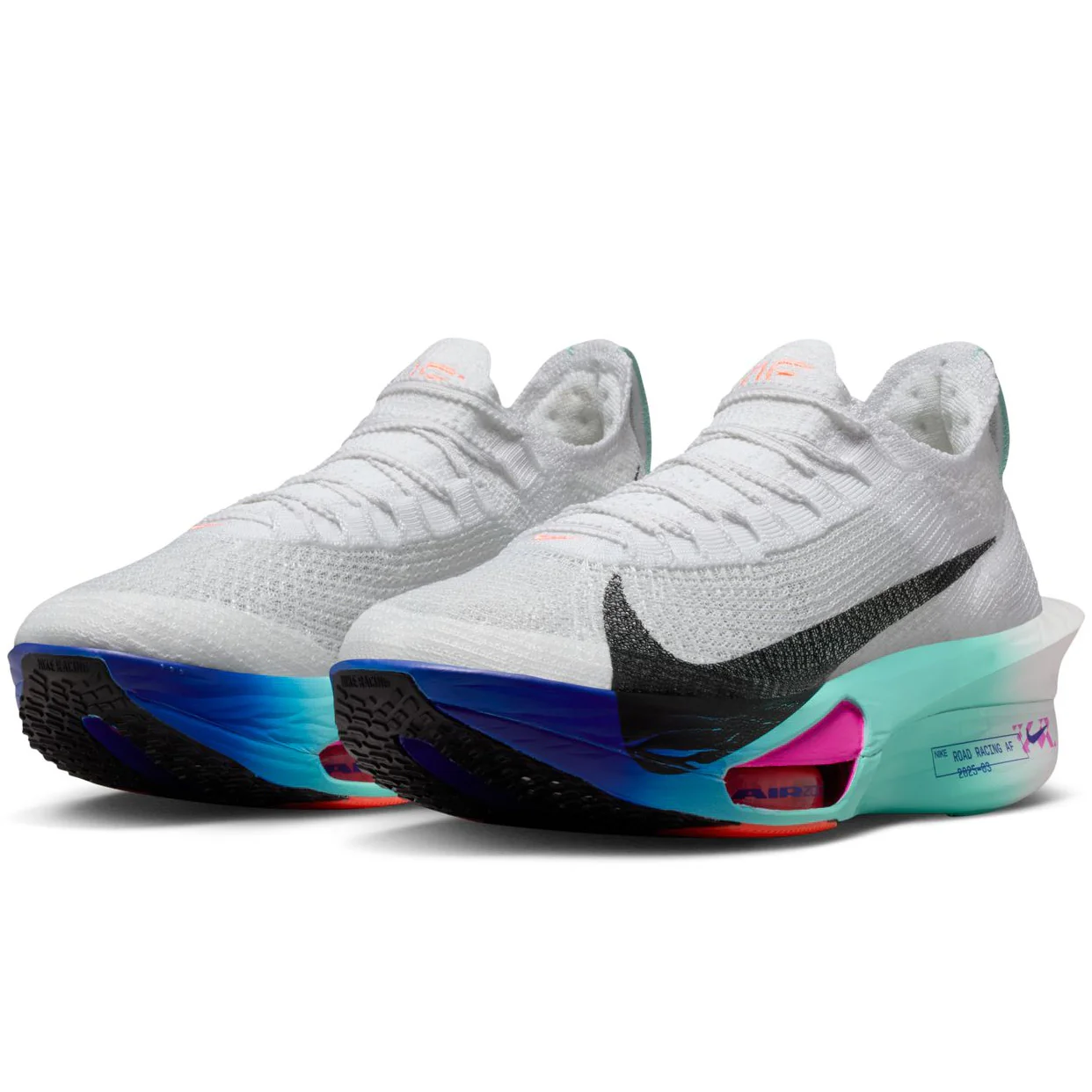 Women's Alphafly 3 Running Shoes White / Black / Hyper Turquoise / Concord - Image 4